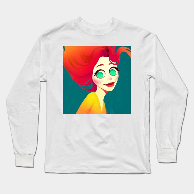 Smiling Girl Long Sleeve T-Shirt by viktoria-likhodeeva